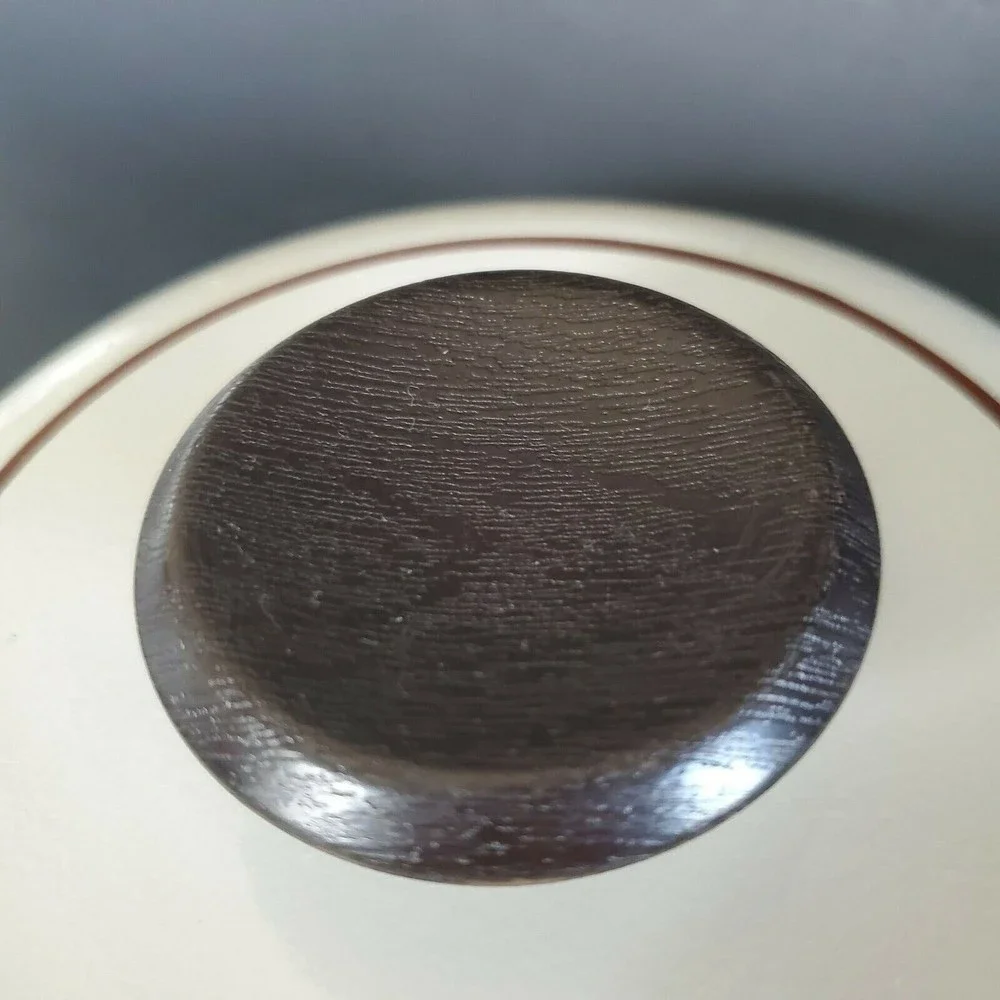Vtg 1970s Regal Club Aluminum Replacement Pan Lid-Beige Cover w/ Brown pinstripe